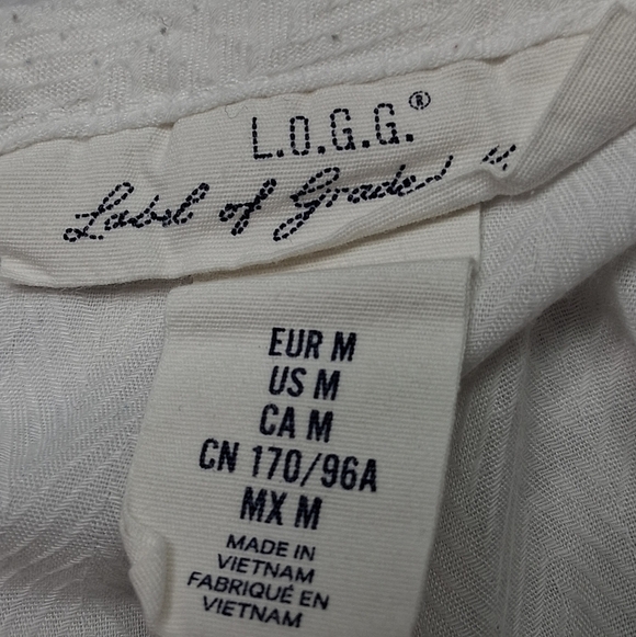 H & M L.O.G.G. Black Striped Hi/Low Top    Size M - Picture 8 of 9